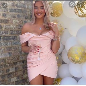 House Of CB 'Coraline' Blush Satin Corset Dress